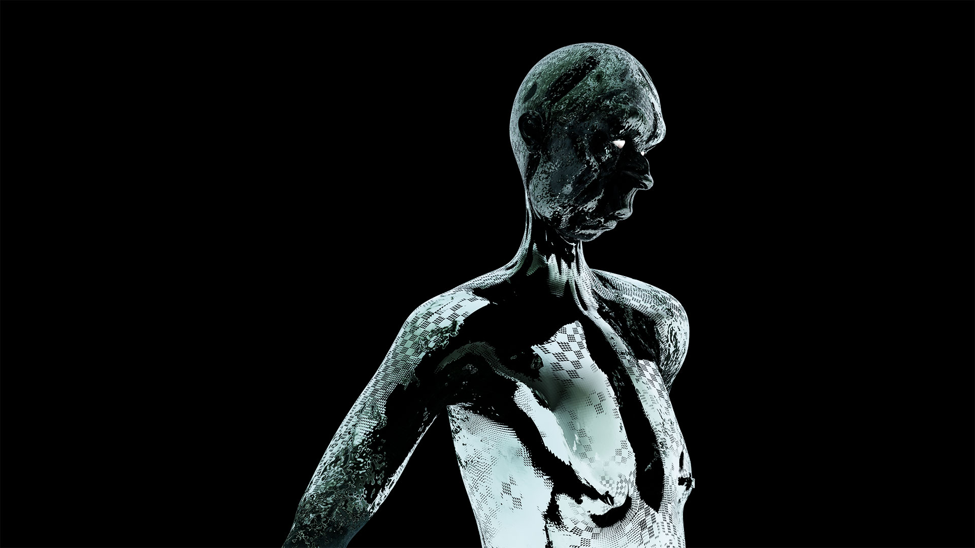 Traitor from the picture series Dante 2020. Digital 3D rendering.