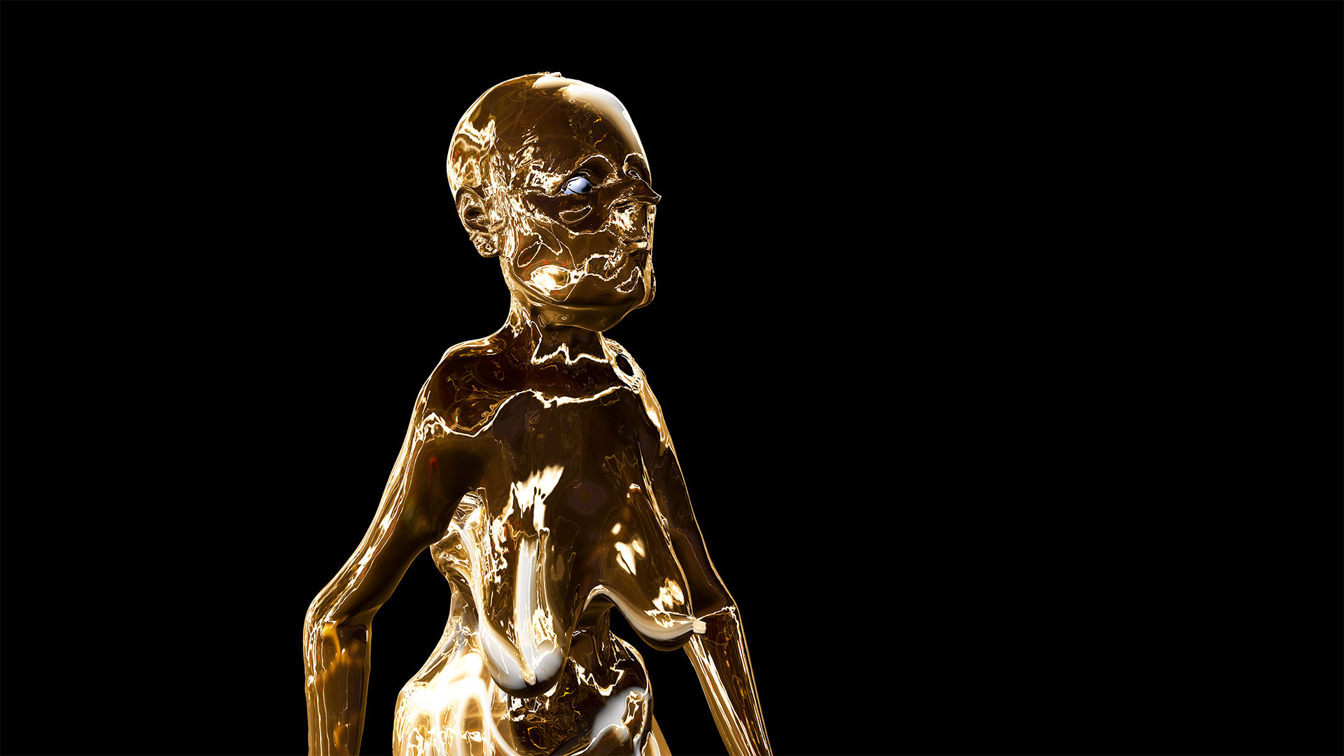 Hypocrite from the picture series Dante 2020. Digital 3D rendering.