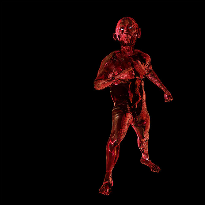 Killer, long shots from the Dante 2020 series. 3D digital rendering, Image detail.