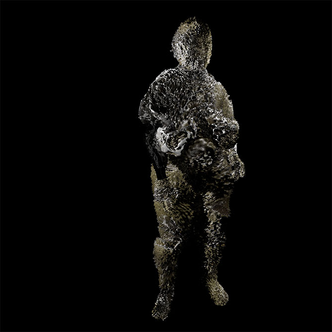 Schlemmerin, Totale aus der Bildserie Dante 2020. Digitales 3D-Rendering.