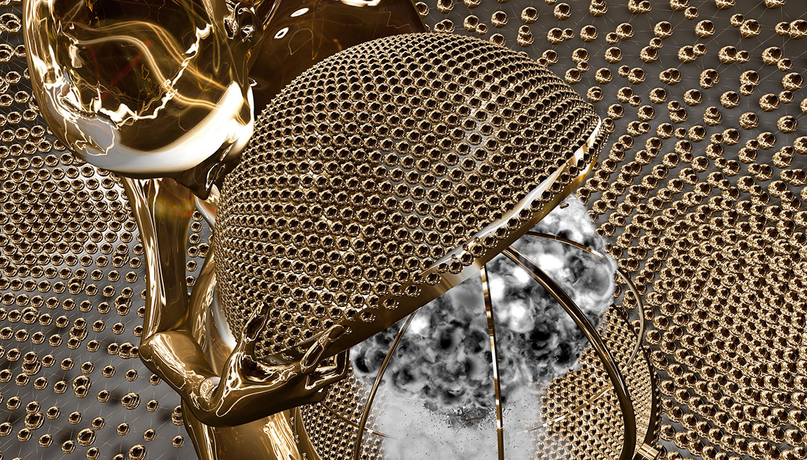 Digitale Kunst. Vogelperspektive mit Einblick in die Büchse der Pandora.