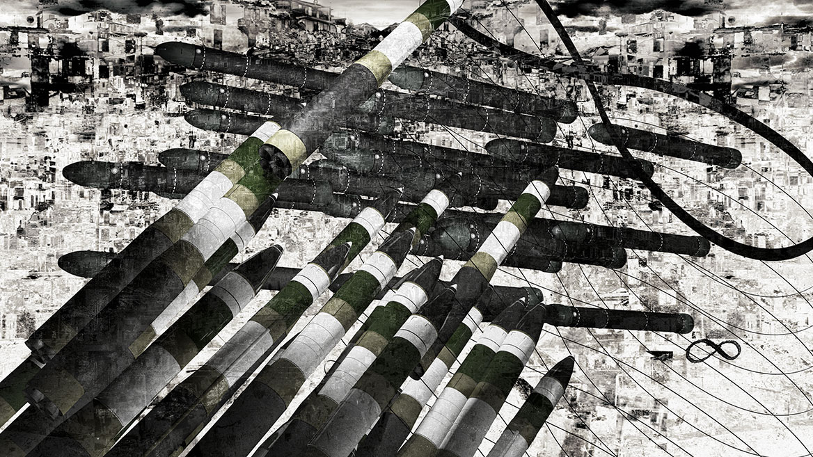 Die Atomwaffen durchkreuzen ihre Raketenbahnen.