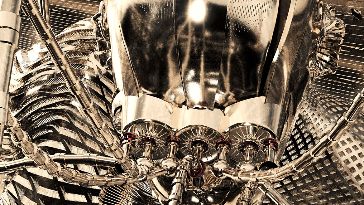 The image detail shows the richness of the rendering with light reflections and textures of the surfaces.