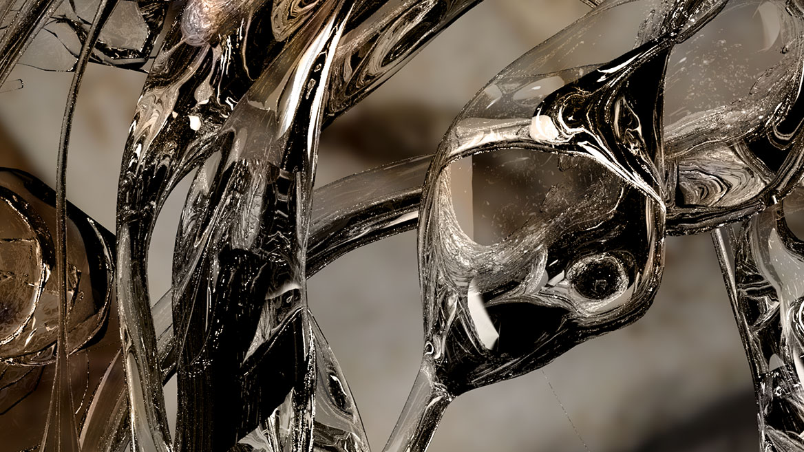 The series of pictures is colorful. Water streaks create fantastic shapes.